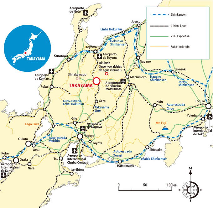 Como chegar a Takayama (Ilustração)
